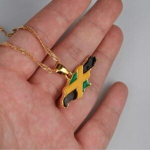 Jamaica flag necklace